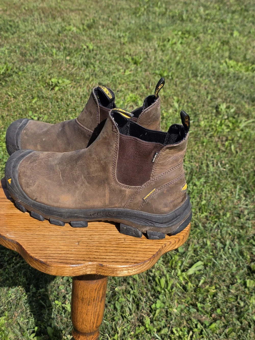 Keen Men’s Brown Slip-On Waterproof Work Boots
